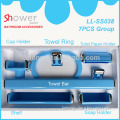 LL-SS038B Manufacturer Quick Delivery Multi-Color Morocco Hotsale Design Blue Color 7pcs Bathroom Accessory Set